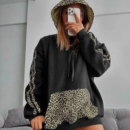 Sweat Capuche Léopard Chic et Confortable pour Femme