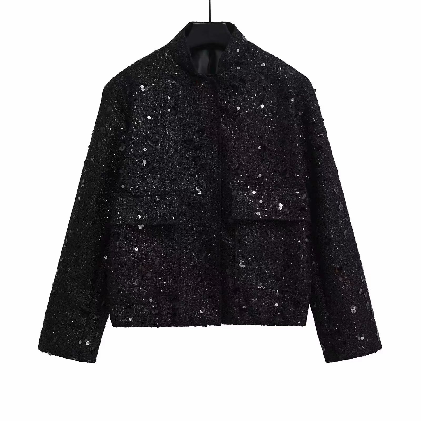 Veste Femme Longue Manches Paillettée Chic Soirée