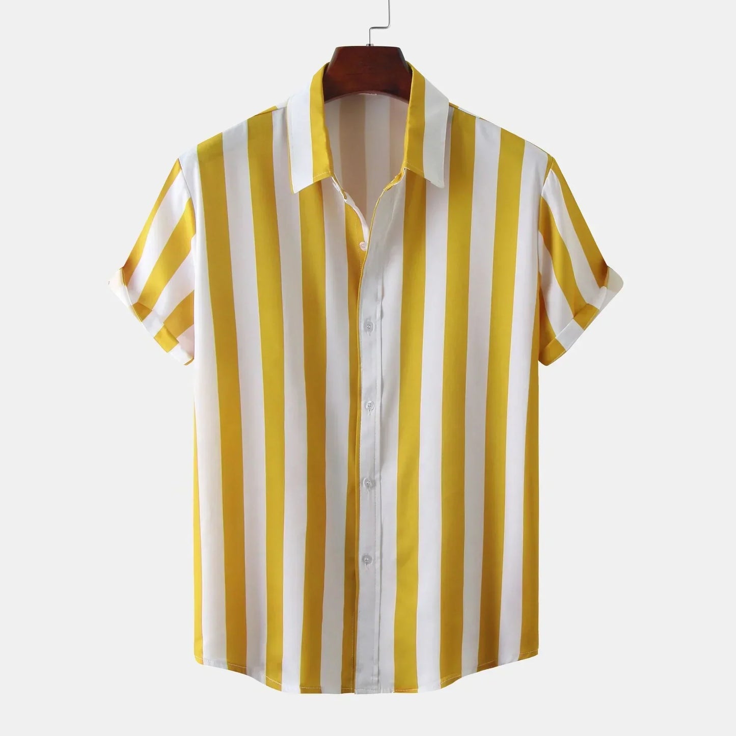 Chemise Rayée Manches Courtes Été Homme
