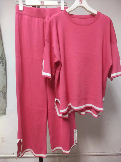 Ensemble Décontracté 2 Pièces Courte Manche et Pantalon Large