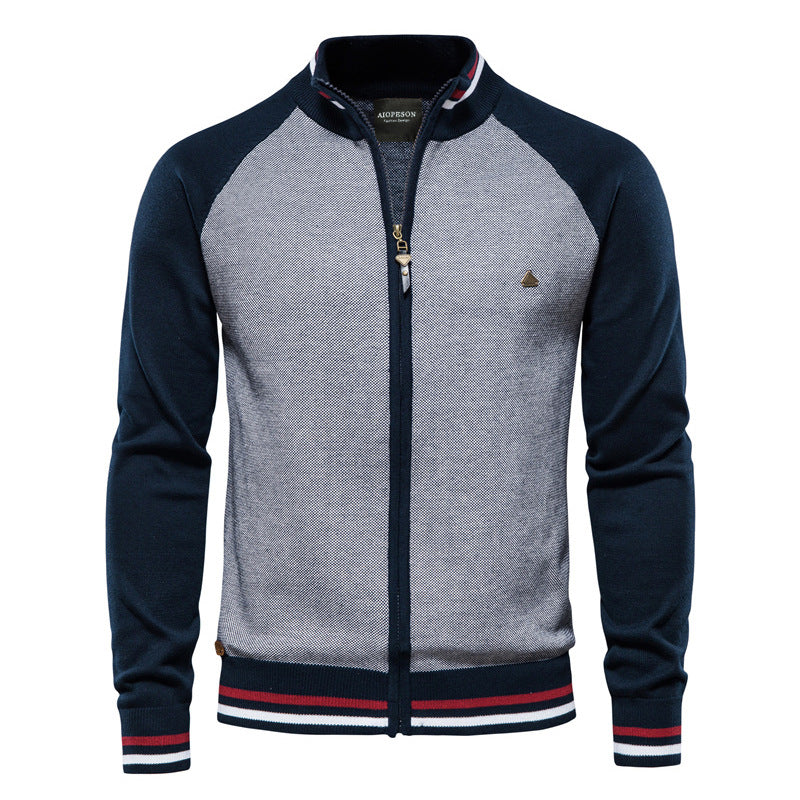 Cardigan zippé élégant avec col montant