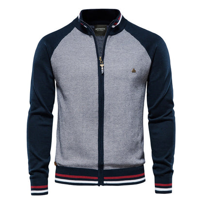 Cardigan zippé élégant avec col montant