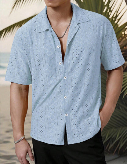Chemise Homme Décontractée en Coton Boutonnée