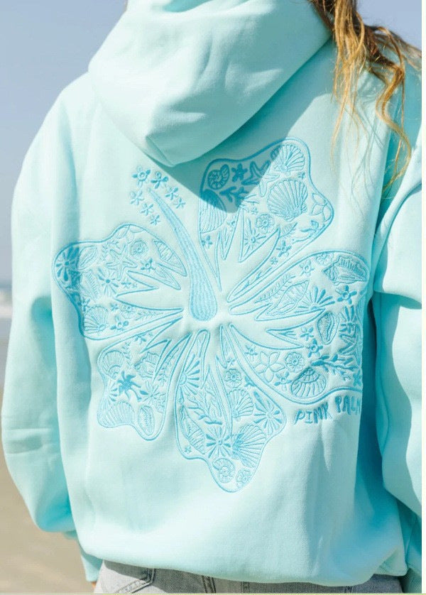 Sweat à Capuche Décontracté de Plage avec Broderie