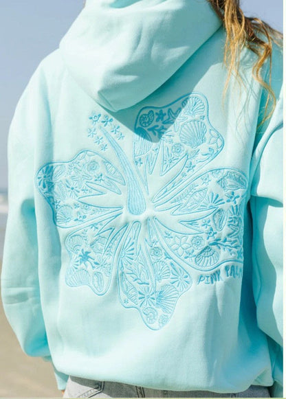 Sweat à Capuche Décontracté de Plage avec Broderie