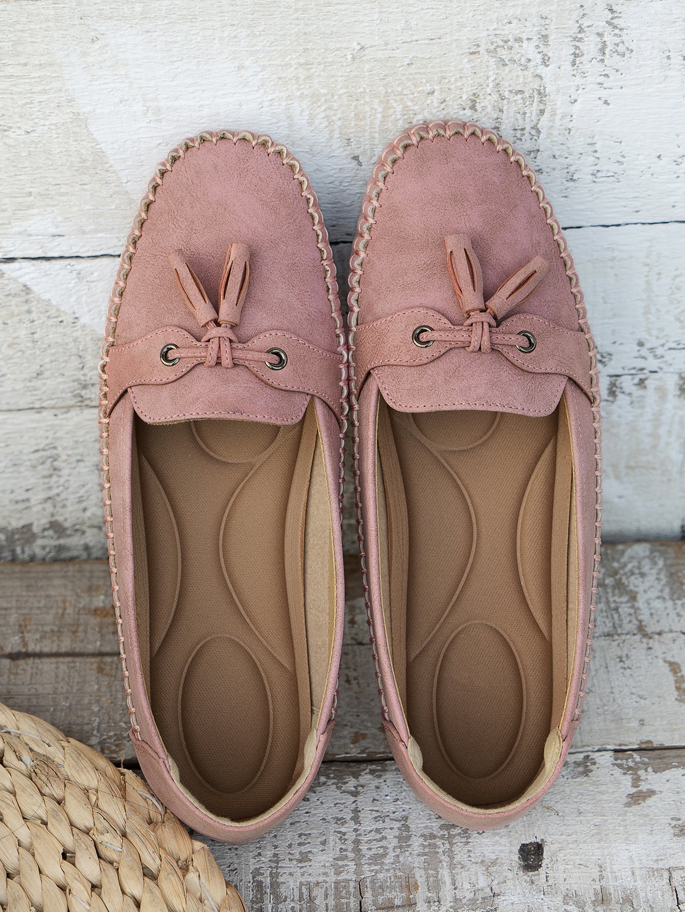 Mocassins Femme Cuir Souple Noeud Décoratif Semelle Flexible