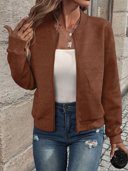 Cardigan Femme Zippé à Manches Longues