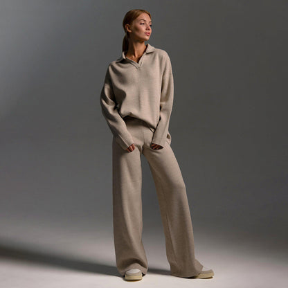 Tenue décontractée femme : Pull doux et pantalon large confortable - PanierRoyale