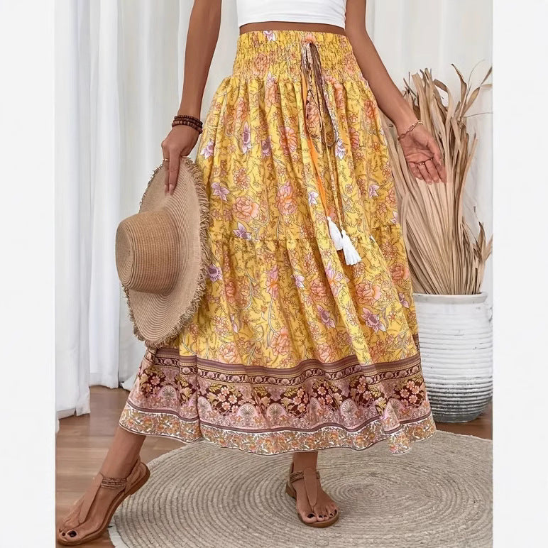 Jupe Été Longue à Fleurs pour Femme