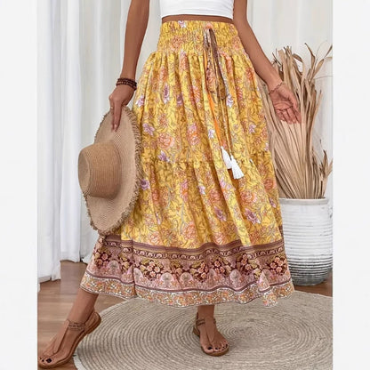 Jupe Été Longue à Fleurs pour Femme