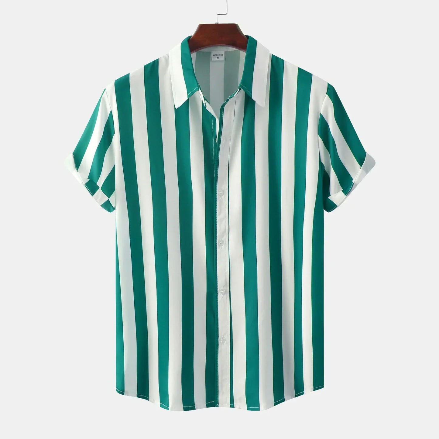 Chemise Rayée Manches Courtes Été Homme