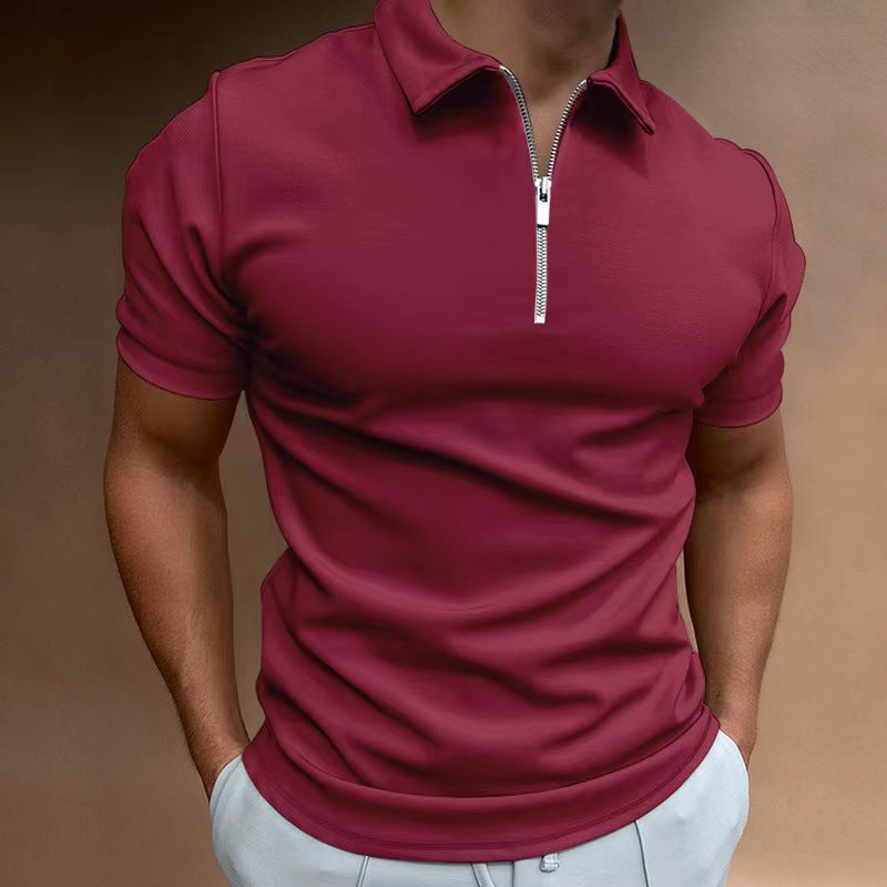 Chemise Polo Homme Col Zip - Manche Courte Élégante pour Tous les Jours