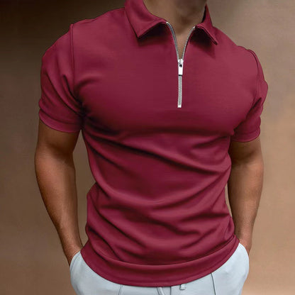 Chemise Polo Homme Col Zip - Manche Courte Élégante pour Tous les Jours