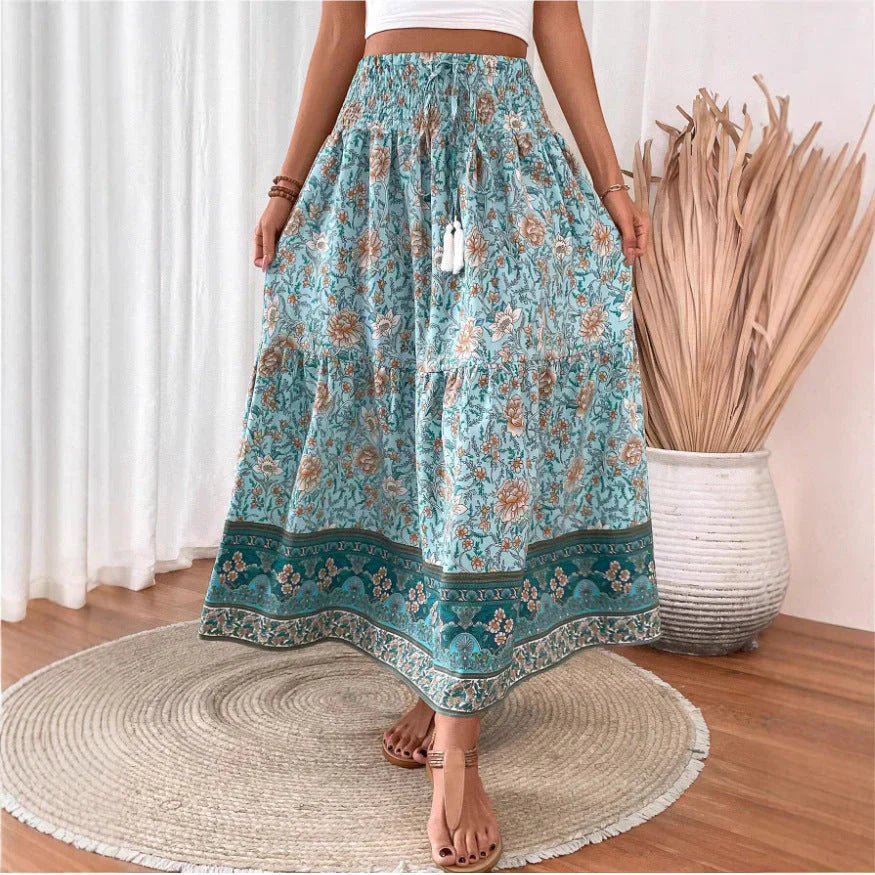 Jupe Été Longue à Fleurs pour Femme