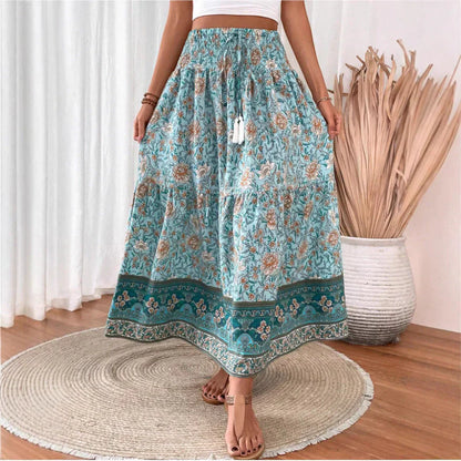 Jupe Été Longue à Fleurs pour Femme