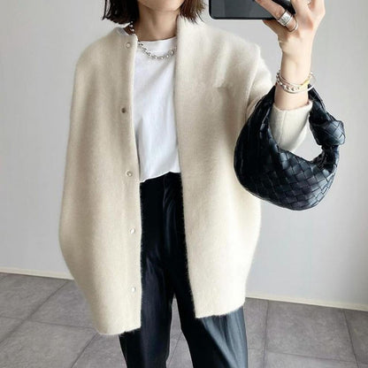 Manteau Femme Laine Grise Hiver Doux et Élégant