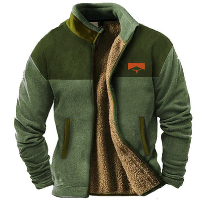 Veste en laine épaisse à carreaux pour homme hiver