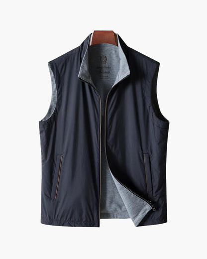 Gilet Slim Noir à Fermeture Éclair