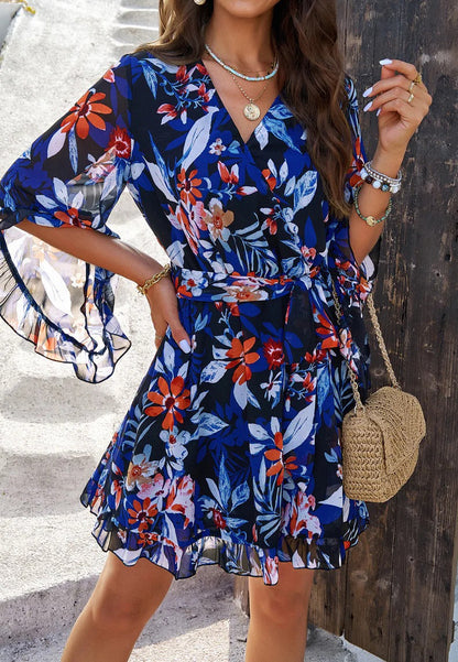 Robe Été pour Femme à Volants Légers et Colorés