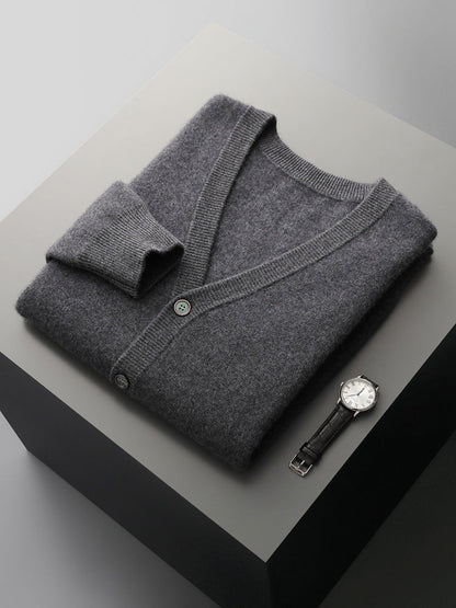 Cardigan homme avec col en V et manches longues | Coupe ample