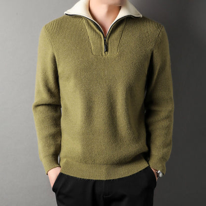 Pull Col Montant Chaud et Confortable pour Homme Hiver