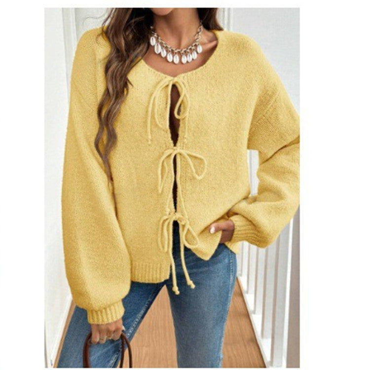 Pull en Maille Douce avec Nœud
