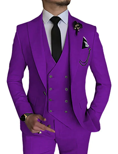 Costume Homme Mariage Classique 3 Pièces Noir