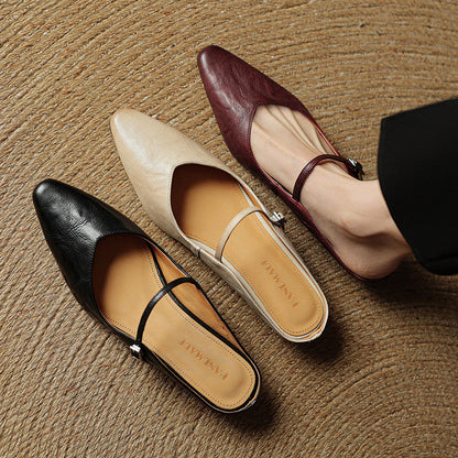 Mules Femmes en Cuir Authenticité Luxe