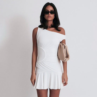 Robe Femme Courte Asymétrique Chic et Confortable