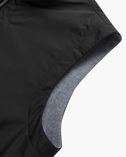 Gilet Slim Noir à Fermeture Éclair