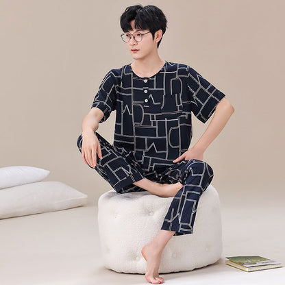 Pyjama Homme Été Léger Manches Courtes