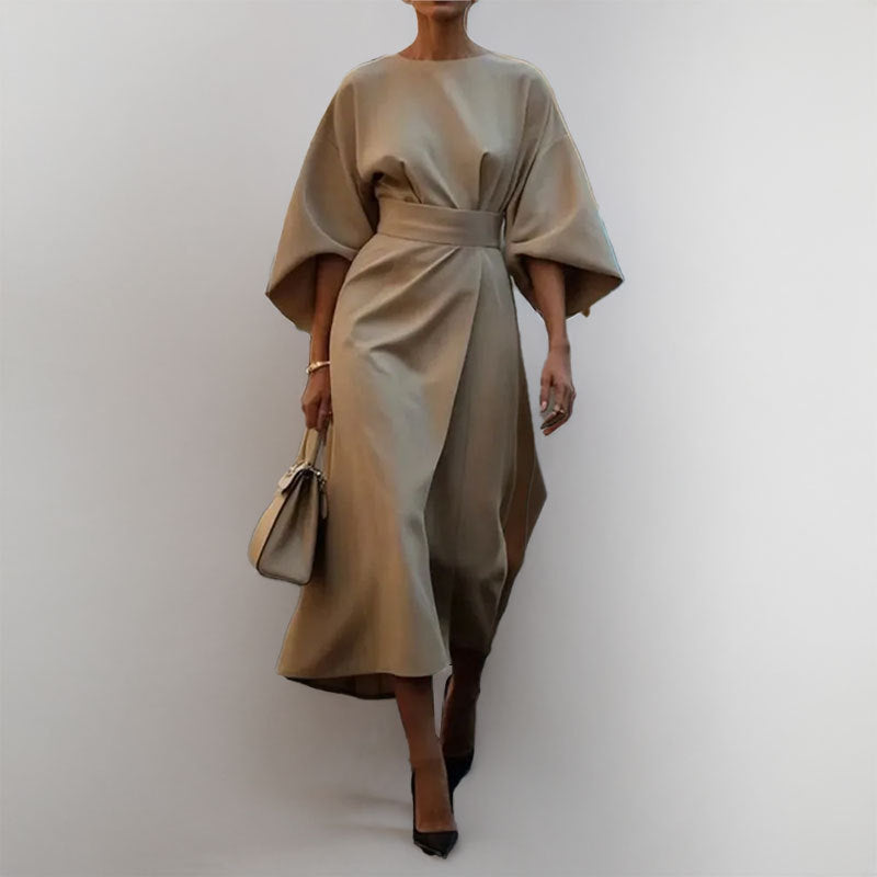 Robe Soirée Longue Manches Bouffantes Élégante
