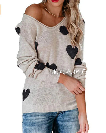 Pull Femme Noël Cœur Rouge