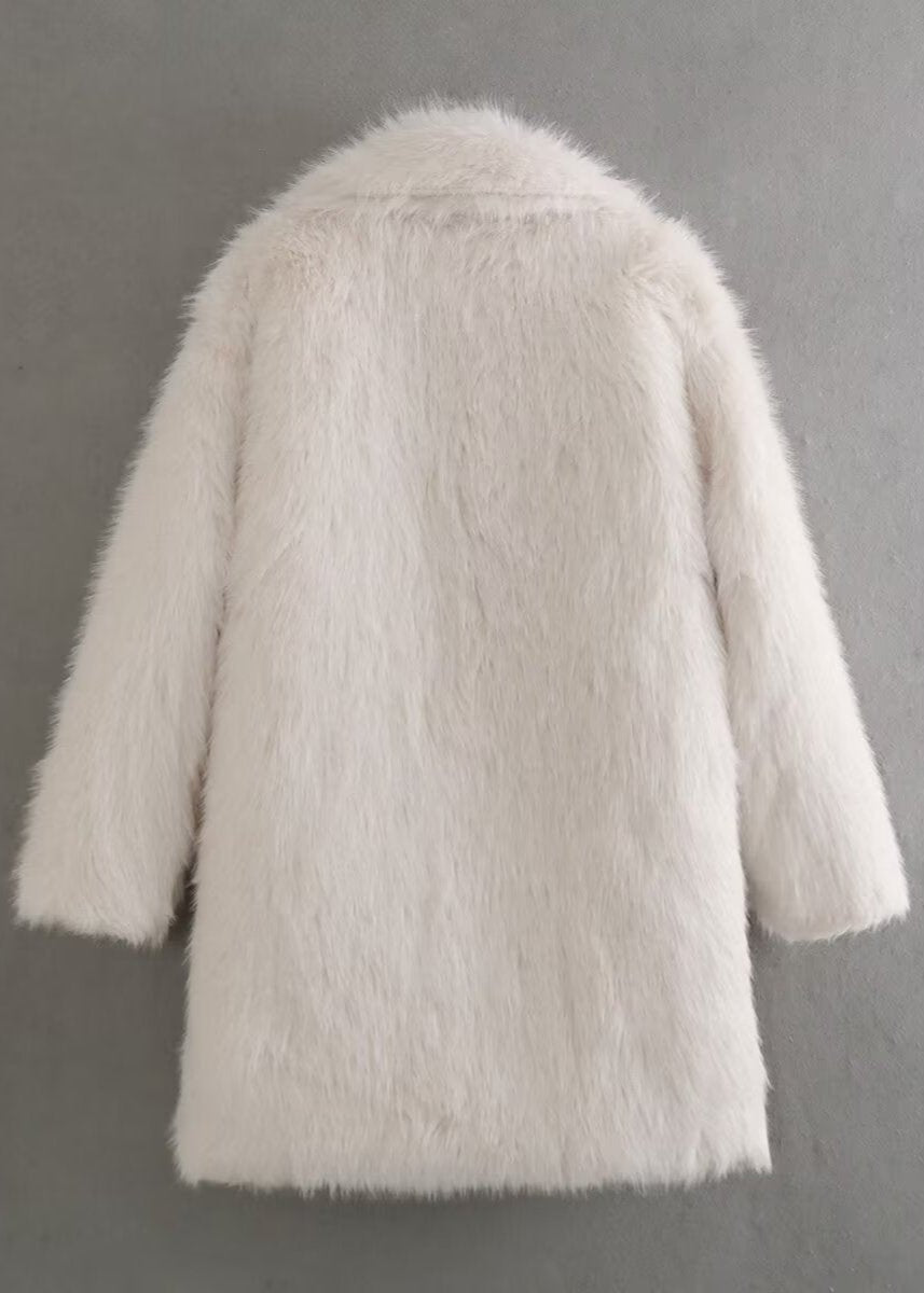 Manteau Femme Fausse Fourrure Coupe Élégante Douce Hiver