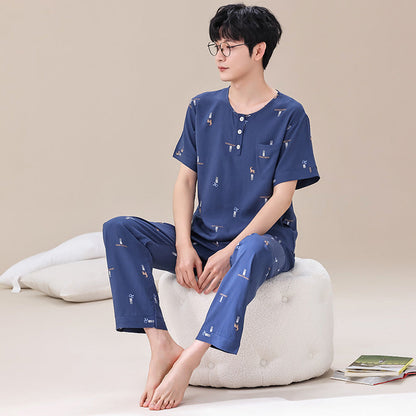 Pyjama Homme Été Léger Manches Courtes