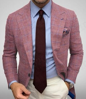 Veste Homme Marine Brun Classique Écossais