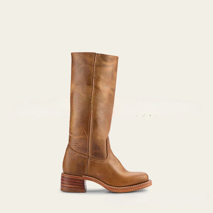 Bottes Femmes Western à Talon Bloc Cuir