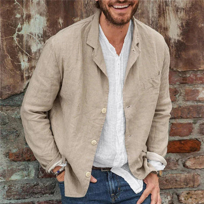 Veste en coton et lin confortable pour homme
