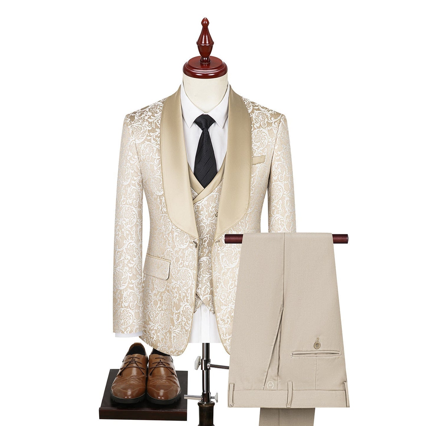 Costume Mariage Chic pour Homme avec Motif Floral Elegante