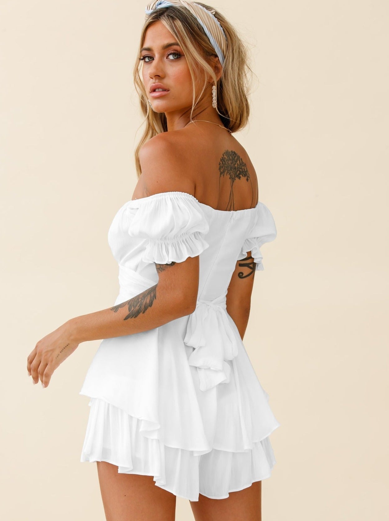 Robe Été Off-Shoulder Courte Féminine - BerlinGlamour