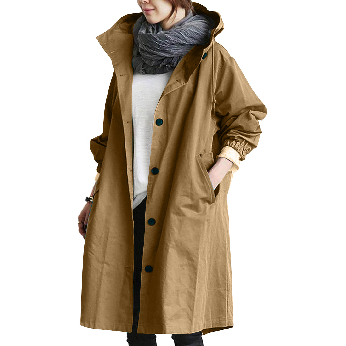 Manteau Femme Long à Boutons Élégant