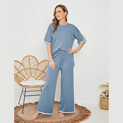 Ensemble Décontracté 2 Pièces Courte Manche et Pantalon Large
