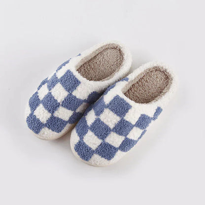 Chaussons Intérieur Mixte Carreaux Doux et Confortables