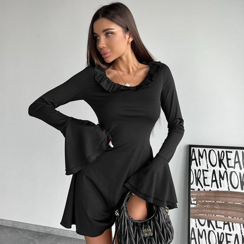 Robe Femme Élégante Décolleté Baisse Épaule Confort