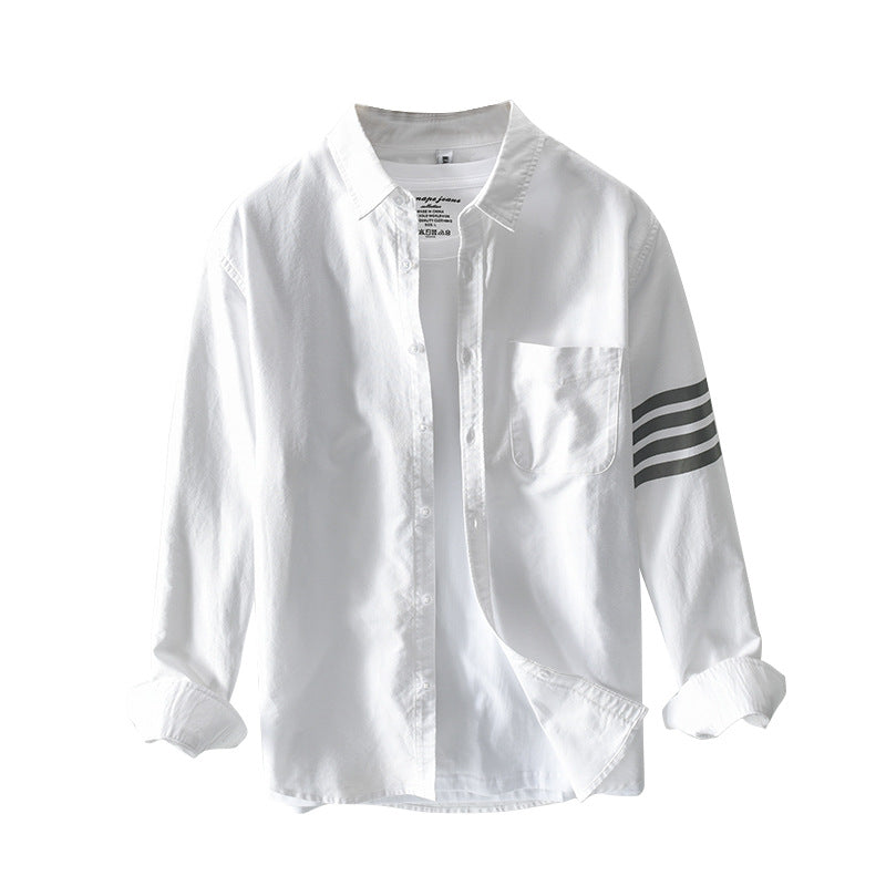 Chemise Homme Décontractée en Coton Blanc