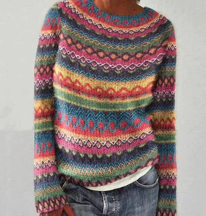 Pull Femme à Carreaux Colorés et Doux - PanierRoyale