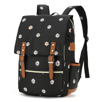 Sac à dos femme noir fleuri chic - PanierRoyale