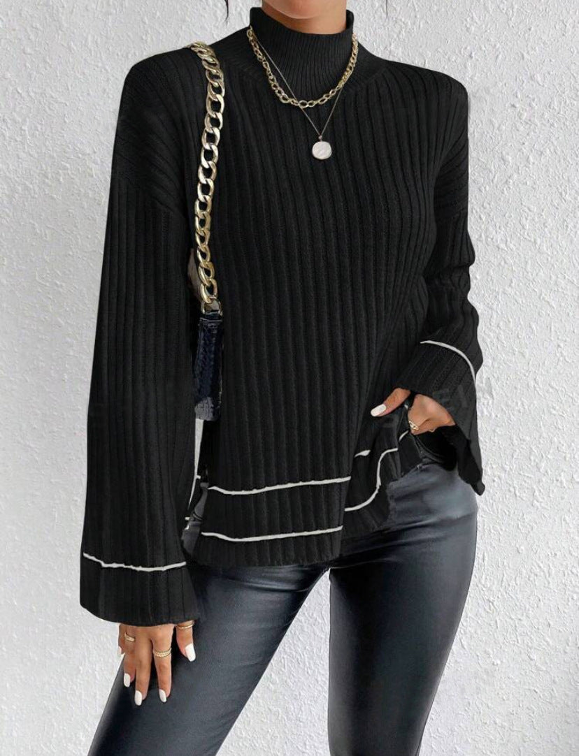 Pull Femme Col Roulé Grosse Maille Hiver