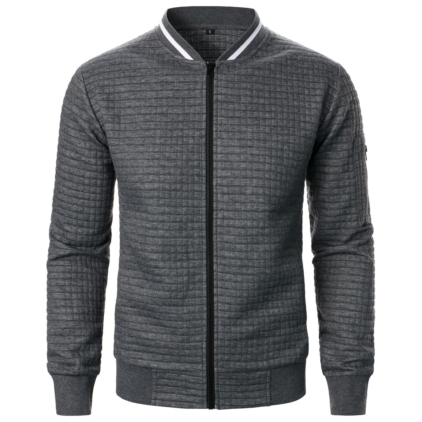 Blouson Cuir Aviateur Classique avec Fermeture Éclair Zip