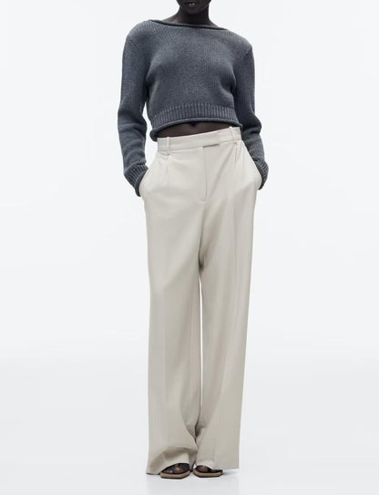 Pantalon Femme Taille Haute Jupe Large Élégant